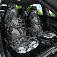 Pacific Beauty Girl Car Seat Cover Black Polyneisan Tribal Vintage Motif LT9 One Size Black - Polynesian Pride