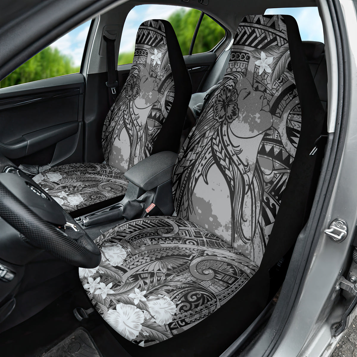 Pacific Beauty Girl Car Seat Cover Black Polyneisan Tribal Vintage Motif LT9 - Polynesian Pride