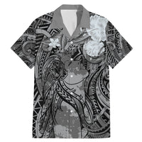 Pacific Beauty Girl Family Matching Mermaid Dress and Hawaiian Shirt Black Polyneisan Tribal Vintage Motif LT9 Dad's Shirt - Short Sleeve Black - Polynesian Pride