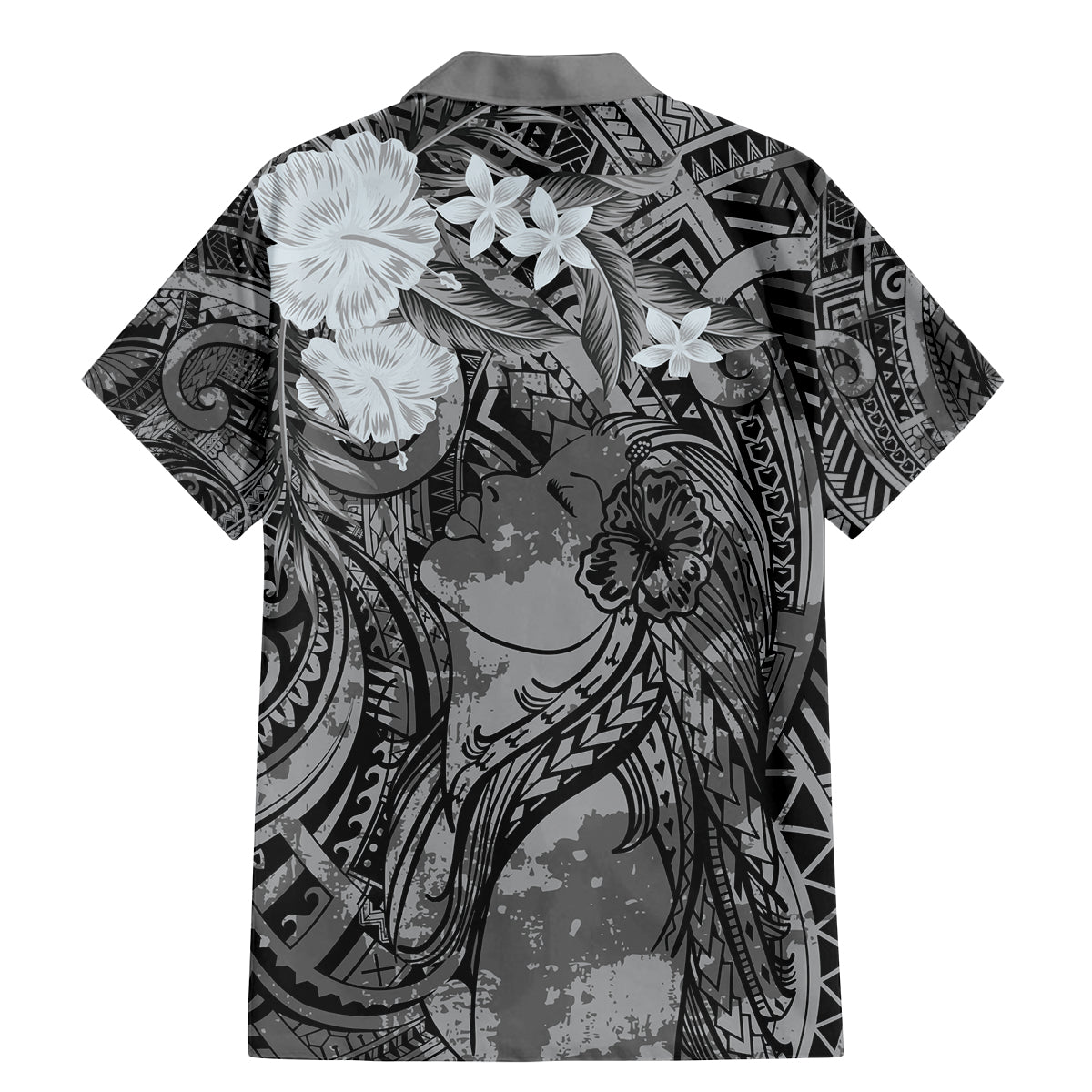 Pacific Beauty Girl Family Matching Mermaid Dress and Hawaiian Shirt Black Polyneisan Tribal Vintage Motif LT9 - Polynesian Pride