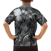 Pacific Beauty Girl Family Matching Puletasi and Hawaiian Shirt Black Polyneisan Tribal Vintage Motif LT9 - Polynesian Pride