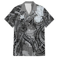Pacific Beauty Girl Family Matching Summer Maxi Dress and Hawaiian Shirt Black Polyneisan Tribal Vintage Motif LT9 Dad's Shirt - Short Sleeve Black - Polynesian Pride