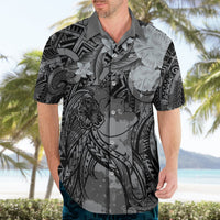 Pacific Beauty Girl Hawaiian Shirt Black Polyneisan Tribal Vintage Motif LT9 - Polynesian Pride
