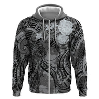 Pacific Beauty Girl Hoodie Black Polyneisan Tribal Vintage Motif LT9 Zip Hoodie Black - Polynesian Pride