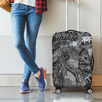 Pacific Beauty Girl Luggage Cover Black Polyneisan Tribal Vintage Motif LT9 - Polynesian Pride