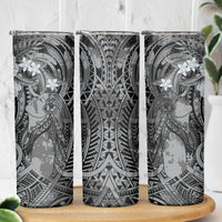 Pacific Beauty Girl Skinny Tumbler Black Polyneisan Tribal Vintage Motif LT9 - Polynesian Pride