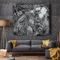 Pacific Beauty Girl Tapestry Black Polyneisan Tribal Vintage Motif LT9 - Polynesian Pride