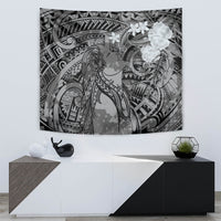 Pacific Beauty Girl Tapestry Black Polyneisan Tribal Vintage Motif LT9 - Polynesian Pride