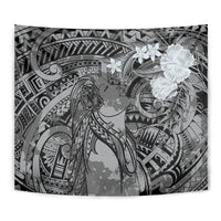 Pacific Beauty Girl Tapestry Black Polyneisan Tribal Vintage Motif LT9 - Polynesian Pride