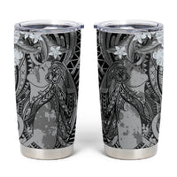 Pacific Beauty Girl Tumbler Cup Black Polyneisan Tribal Vintage Motif LT9 Black - Polynesian Pride
