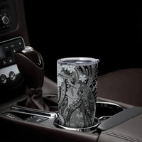 Pacific Beauty Girl Tumbler Cup Black Polyneisan Tribal Vintage Motif LT9 - Polynesian Pride