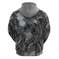 Pacific Beauty Girl Zip Hoodie Black Polyneisan Tribal Vintage Motif LT9 - Polynesian Pride