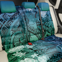 Pacific Beauty Girl Back Car Seat Cover Blue Polyneisan Tribal Vintage Motif LT9 - Polynesian Pride