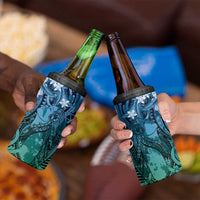 Pacific Beauty Girl 4 in 1 Can Cooler Tumbler Blue Polyneisan Tribal Vintage Motif LT9 - Polynesian Pride