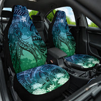 Pacific Beauty Girl Car Seat Cover Blue Polyneisan Tribal Vintage Motif LT9 One Size Blue - Polynesian Pride