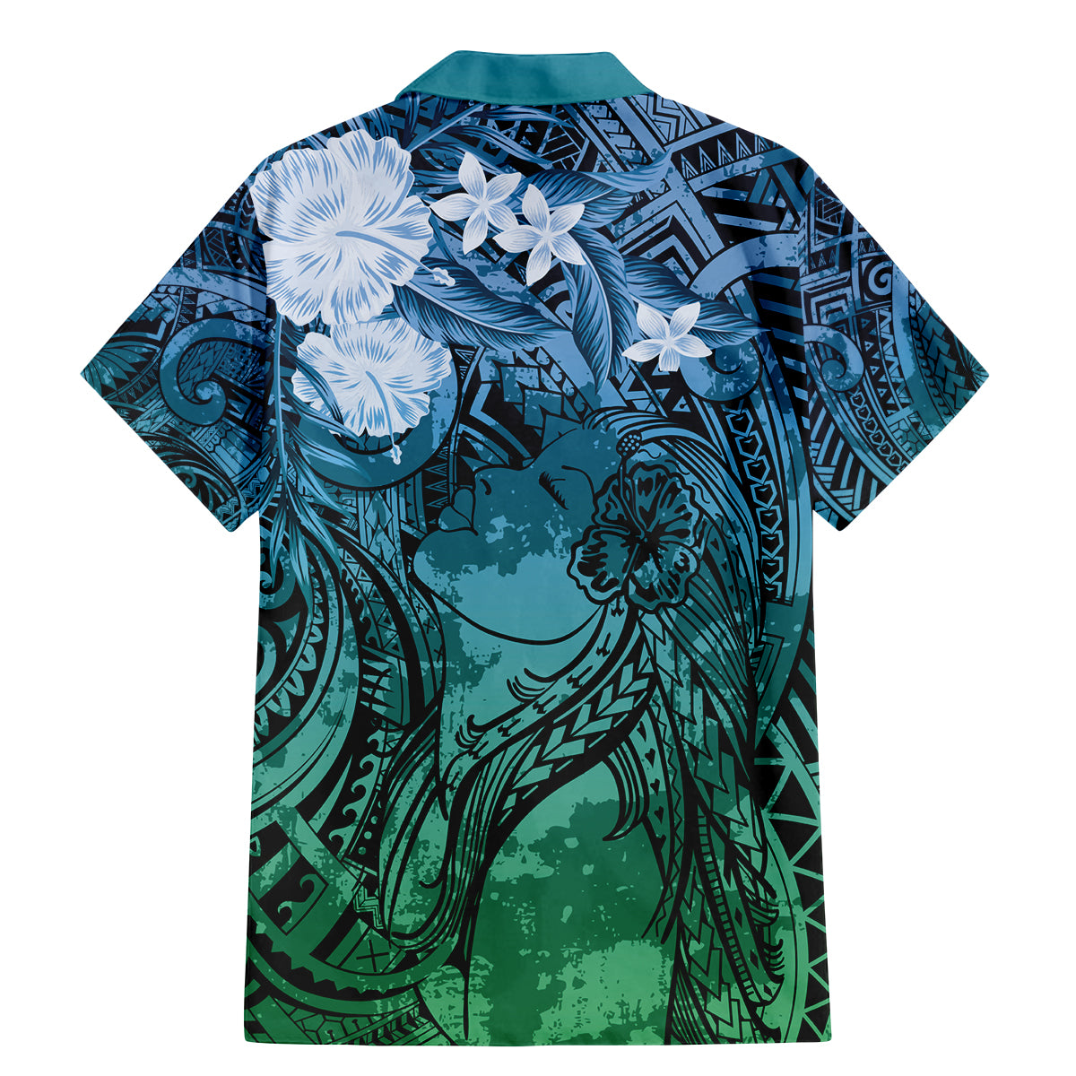 Pacific Beauty Girl Family Matching Mermaid Dress and Hawaiian Shirt Blue Polyneisan Tribal Vintage Motif LT9 - Polynesian Pride