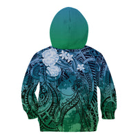 Pacific Beauty Girl Kid Hoodie Blue Polyneisan Tribal Vintage Motif LT9 - Polynesian Pride
