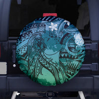 Pacific Beauty Girl Spare Tire Cover Blue Polyneisan Tribal Vintage Motif LT9 - Polynesian Pride