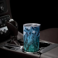 Pacific Beauty Girl Tumbler Cup Blue Polyneisan Tribal Vintage Motif LT9 - Polynesian Pride