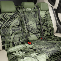 Pacific Beauty Girl Back Car Seat Cover Green Polyneisan Tribal Vintage Motif LT9 - Polynesian Pride