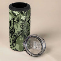 Pacific Beauty Girl 4 in 1 Can Cooler Tumbler Green Polyneisan Tribal Vintage Motif LT9 - Polynesian Pride