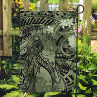 Pacific Beauty Girl Garden Flag Green Polyneisan Tribal Vintage Motif LT9 Garden Flag Green - Polynesian Pride