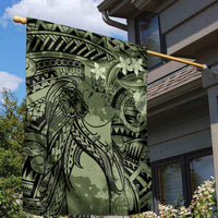 Pacific Beauty Girl Garden Flag Green Polyneisan Tribal Vintage Motif LT9 - Polynesian Pride