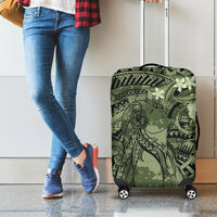 Pacific Beauty Girl Luggage Cover Green Polyneisan Tribal Vintage Motif LT9 - Polynesian Pride