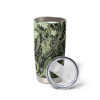 Pacific Beauty Girl Tumbler Cup Green Polyneisan Tribal Vintage Motif LT9 - Polynesian Pride