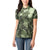 Pacific Beauty Girl Women Polo Shirt Green Polyneisan Tribal Vintage Motif