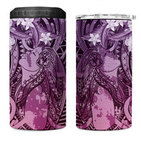 Pacific Beauty Girl 4 in 1 Can Cooler Tumbler Pink Polyneisan Tribal Vintage Motif LT9 One Size: 16 oz Pink - Polynesian Pride