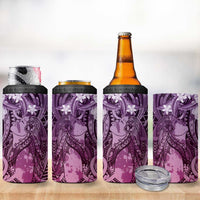 Pacific Beauty Girl 4 in 1 Can Cooler Tumbler Pink Polyneisan Tribal Vintage Motif LT9 - Polynesian Pride