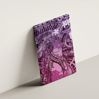 Pacific Beauty Girl Canvas Wall Art Pink Polyneisan Tribal Vintage Motif
