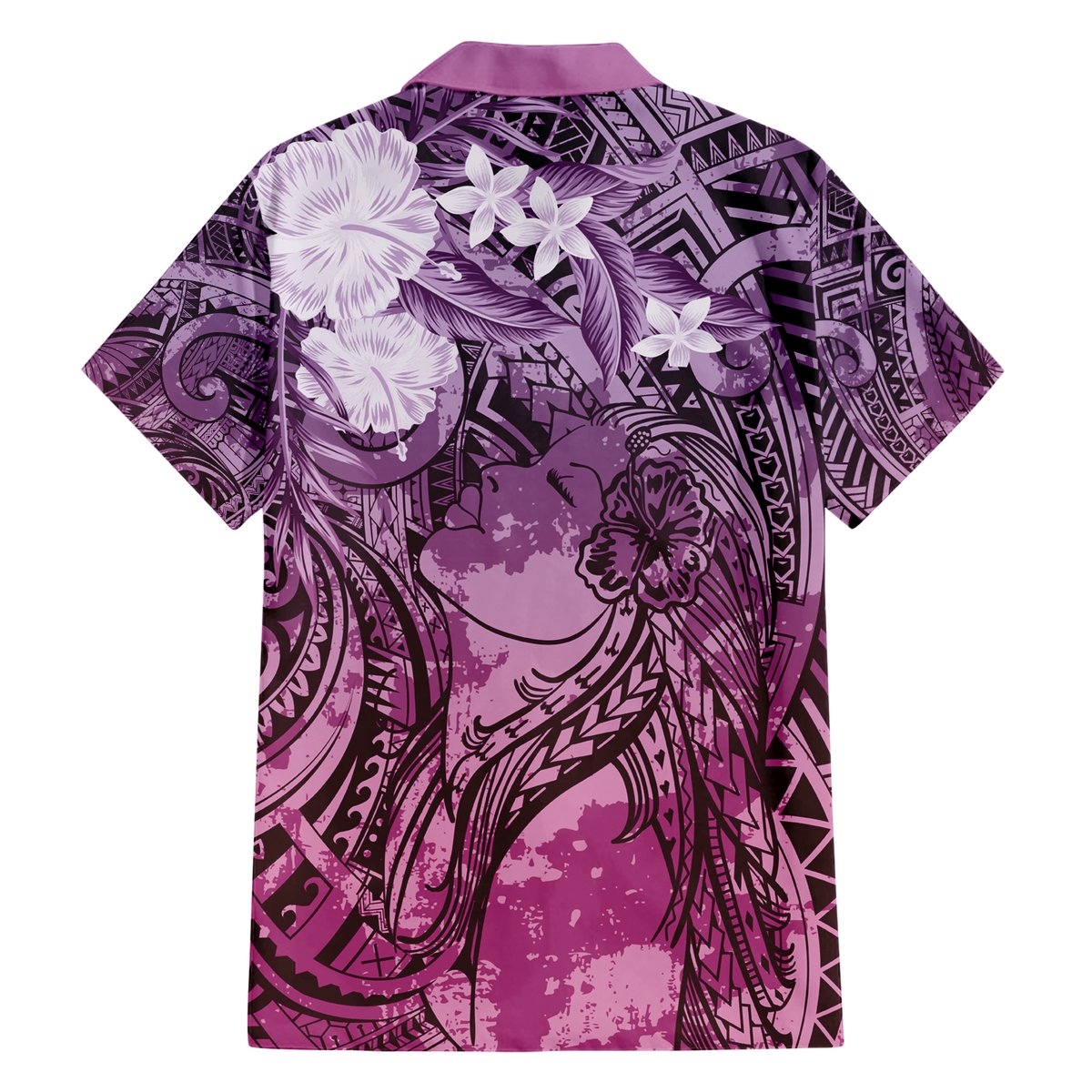 Pacific Beauty Girl Hawaiian Shirt Pink Polyneisan Tribal Vintage Motif LT9 - Polynesian Pride