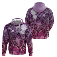 Pacific Beauty Girl Hoodie Pink Polyneisan Tribal Vintage Motif LT9 - Polynesian Pride