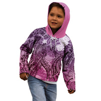 Pacific Beauty Girl Kid Hoodie Pink Polyneisan Tribal Vintage Motif LT9 - Polynesian Pride