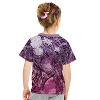 Pacific Beauty Girl Kid T Shirt Pink Polyneisan Tribal Vintage Motif LT9 - Polynesian Pride