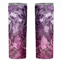 Pacific Beauty Girl Skinny Tumbler Pink Polyneisan Tribal Vintage Motif LT9 Pink - Polynesian Pride