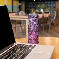 Pacific Beauty Girl Skinny Tumbler Pink Polyneisan Tribal Vintage Motif LT9 - Polynesian Pride