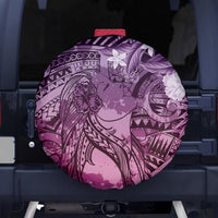 Pacific Beauty Girl Spare Tire Cover Pink Polyneisan Tribal Vintage Motif LT9 - Polynesian Pride