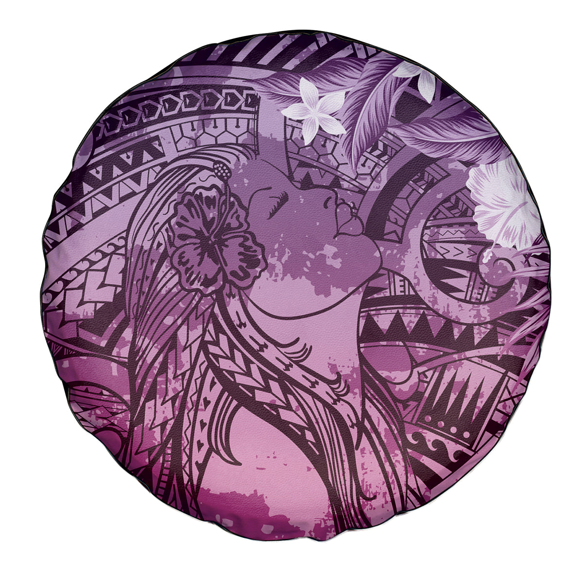 Pacific Beauty Girl Spare Tire Cover Pink Polyneisan Tribal Vintage Motif LT9 - Polynesian Pride