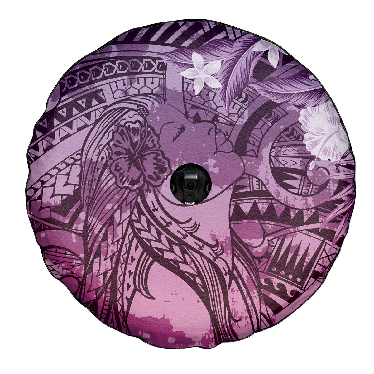Pacific Beauty Girl Spare Tire Cover Pink Polyneisan Tribal Vintage Motif LT9 - Polynesian Pride