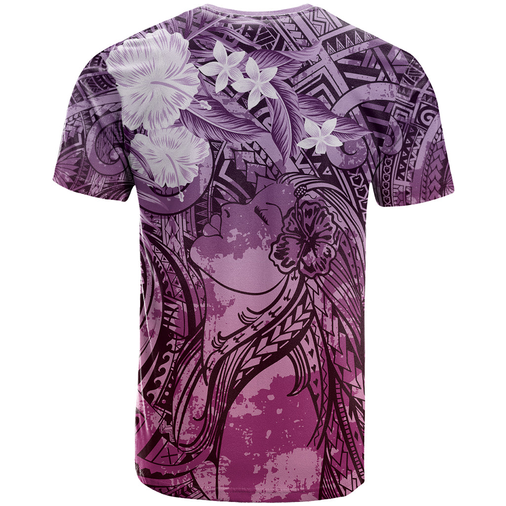 Pacific Beauty Girl T Shirt Pink Polyneisan Tribal Vintage Motif LT9 - Polynesian Pride