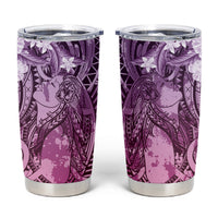Pacific Beauty Girl Tumbler Cup Pink Polyneisan Tribal Vintage Motif LT9 Pink - Polynesian Pride