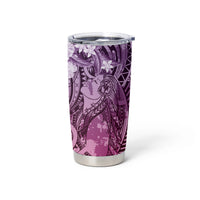 Pacific Beauty Girl Tumbler Cup Pink Polyneisan Tribal Vintage Motif LT9 - Polynesian Pride