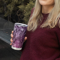 Pacific Beauty Girl Tumbler Cup Pink Polyneisan Tribal Vintage Motif LT9 - Polynesian Pride