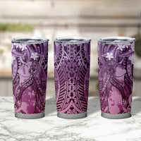 Pacific Beauty Girl Tumbler Cup Pink Polyneisan Tribal Vintage Motif LT9 - Polynesian Pride