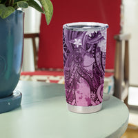 Pacific Beauty Girl Tumbler Cup Pink Polyneisan Tribal Vintage Motif LT9 - Polynesian Pride