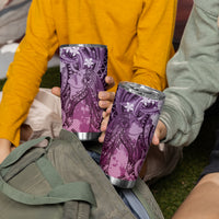 Pacific Beauty Girl Tumbler Cup Pink Polyneisan Tribal Vintage Motif LT9 - Polynesian Pride