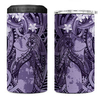 Pacific Beauty Girl 4 in 1 Can Cooler Tumbler Violet Polyneisan Tribal Vintage Motif LT9 One Size: 16 oz Violet - Polynesian Pride